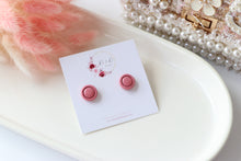 Load image into Gallery viewer, Round Studs Pink Earrings