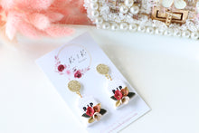 Load image into Gallery viewer, Tomb Polymer Clay Earrings – Handmade Gothic Floral Halloween Earrings | Spooky Elegant Jewelry | KeandKi Designs (White)