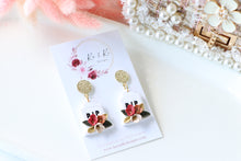 Load image into Gallery viewer, Tomb Polymer Clay Earrings – Handmade Gothic Floral Halloween Earrings | Spooky Elegant Jewelry | KeandKi Designs (White)