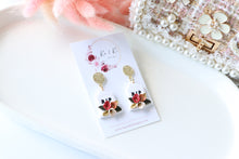 Load image into Gallery viewer, Tomb Polymer Clay Earrings – Handmade Gothic Floral Halloween Earrings | Spooky Elegant Jewelry | KeandKi Designs (Black)