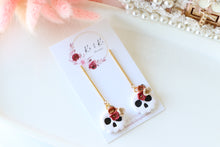 Load image into Gallery viewer, Floral Tiny Skull Polymer Clay Earrings – Mini Gothic Floral Earrings | Handmade Spooky Cute Jewelry | KeandKi Designs (White)
