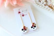 Load image into Gallery viewer, Floral Tiny Skull Polymer Clay Earrings – Mini Gothic Floral Earrings | Handmade Spooky Cute Jewelry | KeandKi Designs (White)