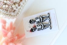 Load image into Gallery viewer, Skeleton Polymer Clay Earrings – Handmade Halloween Earrings | Spooky Cute Gothic Jewelry | KeandKi Designs