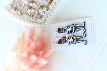 Load image into Gallery viewer, Skeleton Polymer Clay Earrings – Handmade Halloween Earrings | Spooky Cute Gothic Jewelry | KeandKi Designs