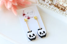 Load image into Gallery viewer, Apple Skull Polymer Clay Earrings – Poison Apple Halloween Earrings | Handmade Spooky Cute Jewelry | KeandKi Designs (Marroon)