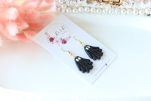 Load image into Gallery viewer, Simple Ghost Polymer Clay Earrings – Handmade Halloween Earrings | Spooky Cute Jewelry | KeandKi Designs (Black Ghost)