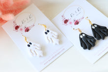 Load image into Gallery viewer, Simple Ghost Polymer Clay Earrings – Handmade Halloween Earrings | Spooky Cute Jewelry | KeandKi Designs (Black Ghost)