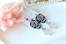 Load image into Gallery viewer, Skull Polymer Clay Earrings – Handmade Gothic Halloween Earrings | Spooky Cute Statement  Jewelry | KeandKi Designs(Embossed)