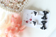 Load image into Gallery viewer, Bat and Bone Polymer Clay Earrings – Handmade Halloween Earrings | Spooky Gothic Statement Jewelry | KeandKi Designs