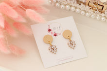 Load image into Gallery viewer, Simple Dotted Stud Charm Drop Earrings | Minimal Handmade Polymer Clay Dangle | Everyday Elegant Earrings – KeandKi Designs (Beige)