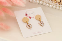 Load image into Gallery viewer, Simple Dotted Stud Charm Drop Earrings | Minimal Handmade Polymer Clay Dangle | Everyday Elegant Earrings – KeandKi Designs (Beige)