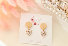 Load image into Gallery viewer, Simple Dotted Stud Charm Drop Earrings | Minimal Handmade Polymer Clay Dangle | Everyday Elegant Earrings – KeandKi Designs (Beige)