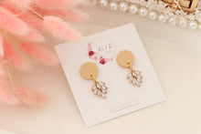 Load image into Gallery viewer, Simple Dotted Stud Charm Drop Earrings | Minimal Handmade Polymer Clay Dangle | Everyday Elegant Earrings – KeandKi Designs (Beige)