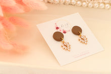 Load image into Gallery viewer, Simple Dotted Stud Charm Drop Earrings | Minimal Handmade Polymer Clay Dangle | Everyday Elegant Earrings – KeandKi Designs (Cowboy)