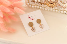 Load image into Gallery viewer, Simple Dotted Stud Charm Drop Earrings | Minimal Handmade Polymer Clay Dangle | Everyday Elegant Earrings – KeandKi Designs (Latte)