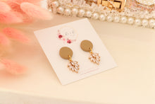 Load image into Gallery viewer, Simple Dotted Stud Charm Drop Earrings | Minimal Handmade Polymer Clay Dangle | Everyday Elegant Earrings – KeandKi Designs (Latte)
