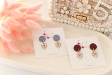 Load image into Gallery viewer, Simple Dotted Stud Charm Drop Earrings | Minimal Handmade Polymer Clay Dangle | Everyday Elegant Earrings – KeandKi Designs (Beige)