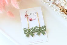 Load image into Gallery viewer, Dotted Bow Dangle Earrings – Handmade Cute Statement Earrings for Women