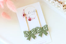 Load image into Gallery viewer, Dotted Bow Dangle Earrings – Handmade Cute Statement Earrings for Women