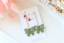 Load image into Gallery viewer, Dotted Bow Dangle Earrings – Handmade Cute Statement Earrings for Women