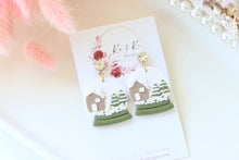 Load image into Gallery viewer, Snow Globe Christmas Earrings – Handmade Holiday Dangle Earrings for Women