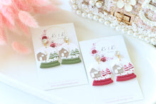 Load image into Gallery viewer, Snow Globe Christmas Earrings – Handmade Holiday Dangle Earrings for Women