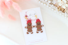 Load image into Gallery viewer, Gingerbread Earrings – Handmade Festive Christmas Dangle Earrings for Women