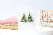 Load image into Gallery viewer, Leafy Christmas Earrings