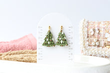 Load image into Gallery viewer, Leafy Christmas Earrings