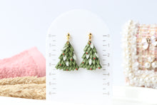 Load image into Gallery viewer, Leafy Christmas Earrings