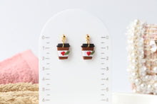 Load image into Gallery viewer, Holly Berry Coffee Cup Earrings