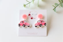 Load image into Gallery viewer, Pink Car Earrings