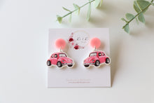 Load image into Gallery viewer, Pink Car Earrings