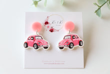 Load image into Gallery viewer, Pink Car Earrings