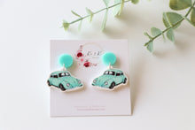 Load image into Gallery viewer, Blue Car Earrings