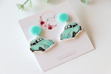 Load image into Gallery viewer, Blue Car Earrings
