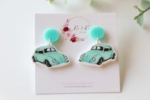 Load image into Gallery viewer, Blue Car Earrings