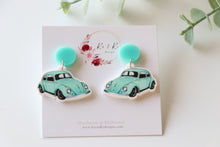 Load image into Gallery viewer, Blue Car Earrings