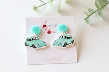 Load image into Gallery viewer, Blue Car Earrings
