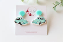 Load image into Gallery viewer, Blue Car Earrings