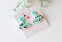 Load image into Gallery viewer, Blue Car Earrings