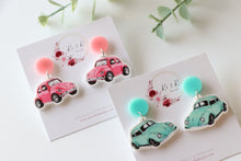 Load image into Gallery viewer, Blue Car Earrings