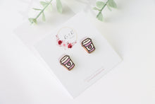 Load image into Gallery viewer, Coffee Cup Stud Earrings