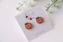 Load image into Gallery viewer, Apple Wooden Stud Earrings