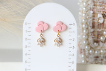 Load image into Gallery viewer, Twin Heart Stone Drop Dangle