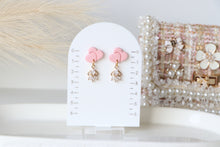 Load image into Gallery viewer, Twin Heart Stone Drop Dangle