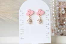 Load image into Gallery viewer, Twin Heart Stone Drop Dangle