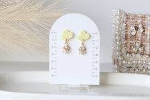 Load image into Gallery viewer, Twin Heart Yellow Pastel Dangle Earrings