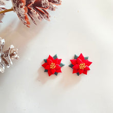 Load image into Gallery viewer, Poinsetta Christmas Earring