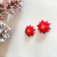 Load image into Gallery viewer, Poinsetta Christmas Earring